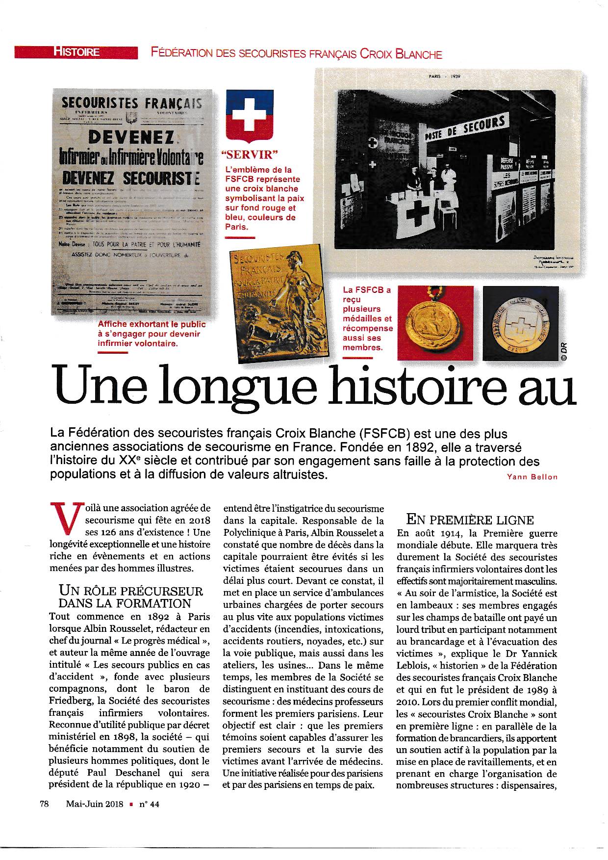 Article retraçant l’histoire de la Croix-Blanche